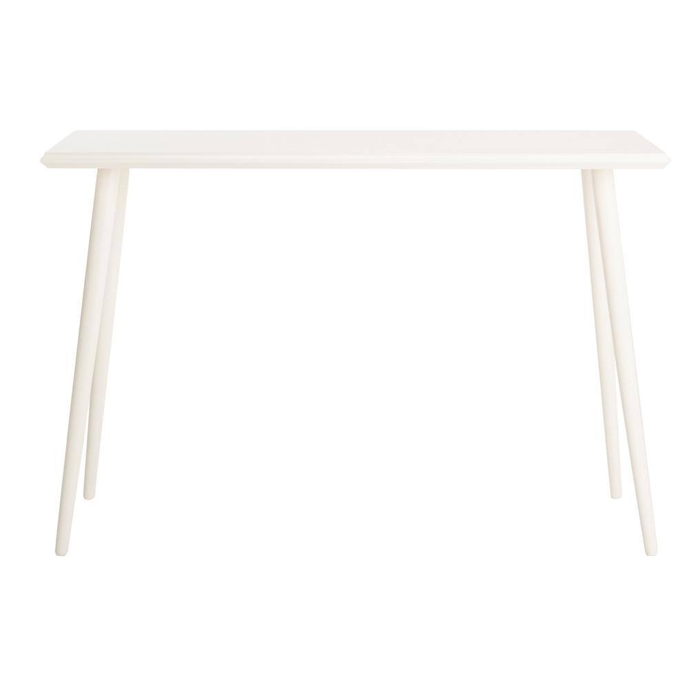 Transitional 47'' White Pine Wood Sleek Console Table