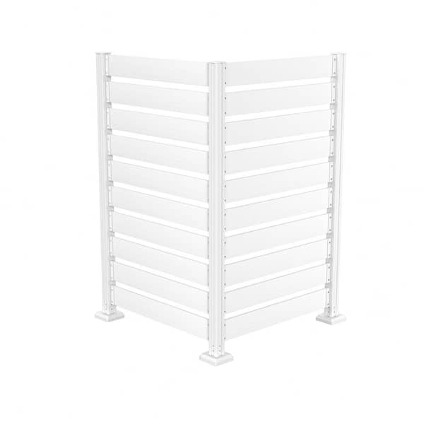 5 ft. x 6.5 ft. (2-Panels) Outdoor Fir Wood Flat Top Privacy Fence Screen with Metal Stakes for Soft and Hard Ground