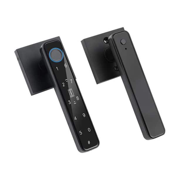 6.3 in. Matte Black Fingerprint Biometric Smart Door Handle