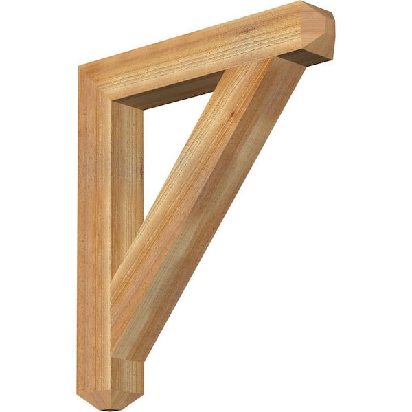 Ekena Millwork 4 in. x 30 in. x 26 in. Western Red Cedar Traditional Craftsman Rough Sawn Bracket