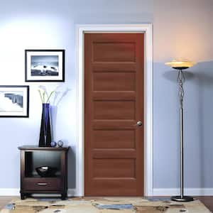 32 in. x 80 in. Conmore Amaretto Stain Smooth Solid Core Molded Composite Single Prehung Interior Door