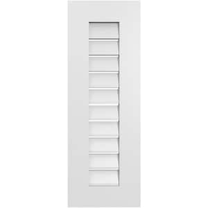 12 in. x 34 in. Vertical Surface Mount PVC Gable Vent: Functional with Standard Frame