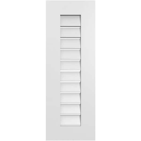 Ekena Millwork 12 in. x 34 in. Vertical Surface Mount PVC Gable Vent: Functional with Standard Frame