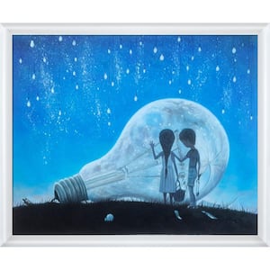 The Night We Broke The Moon Reproduction with Moderne Blanc Frame by Adrian Borda Canvas Print