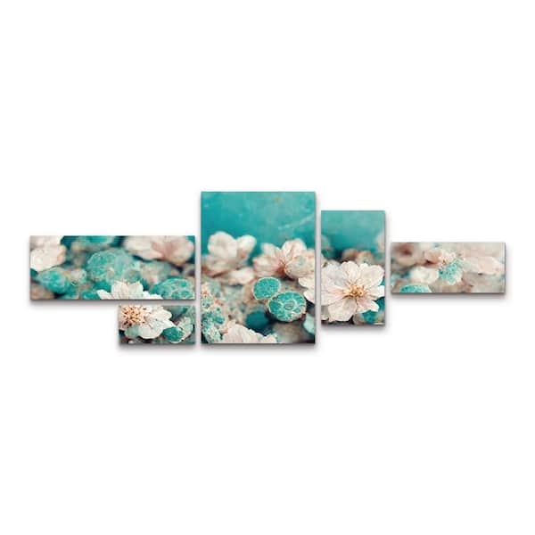 Trademark Fine Art Tree Child Turquoise Buds 5-Piece Panel Set Unframed Photography Wall Art 24 in. x 72 in.