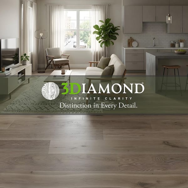 Elevation 30 MIL x 6.62 in. W x 48 in. L Click Lock Waterproof Luxury Vinyl Plank Flooring (30.88 sqft/case)