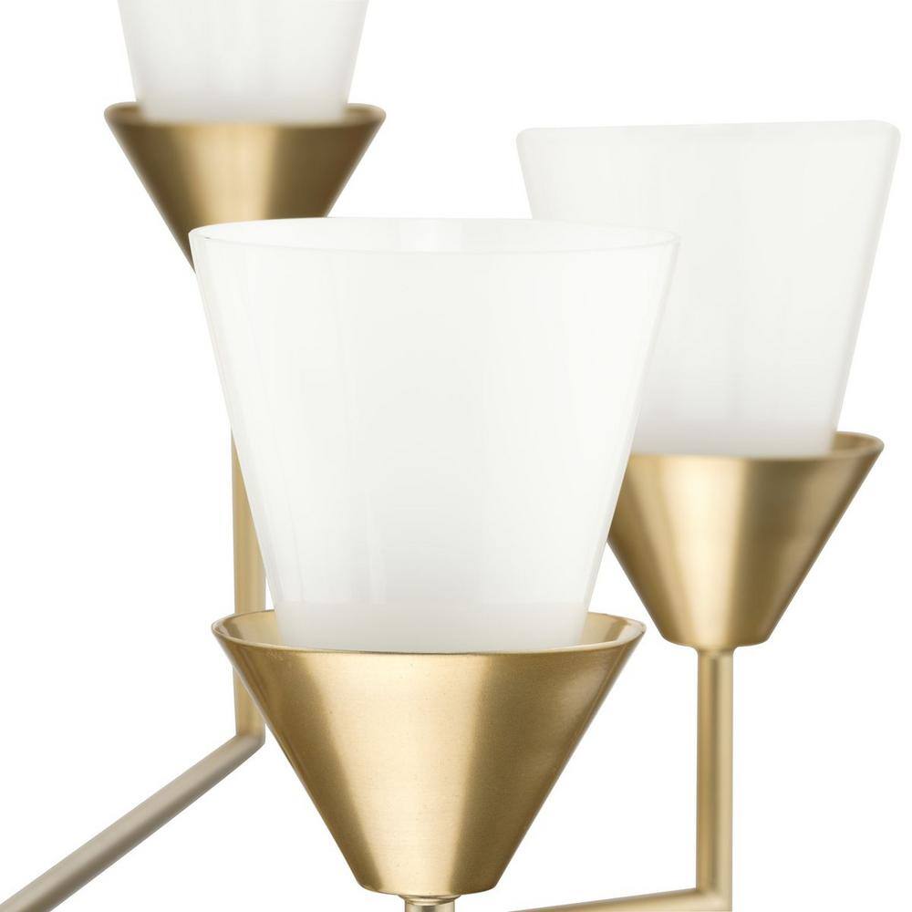 Pinellas Soft Gold 6-Light Candle Style Chandelier with Opal Glass Shades