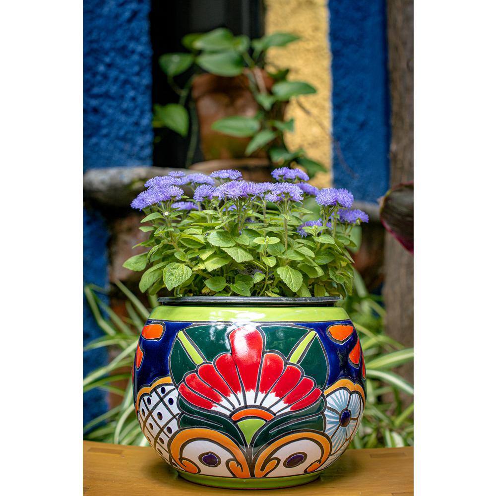 Talavera Multicolor Ceramic Round Indoor Outdoor Planter