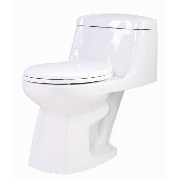 ANZZI Templar 1-Piece 1.28 GPF Single Flush Elongated Toilet in White