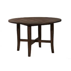 Arendal Burnished Dark Oak Wood 47 in. W 4 Legs Dining Table Seats 6