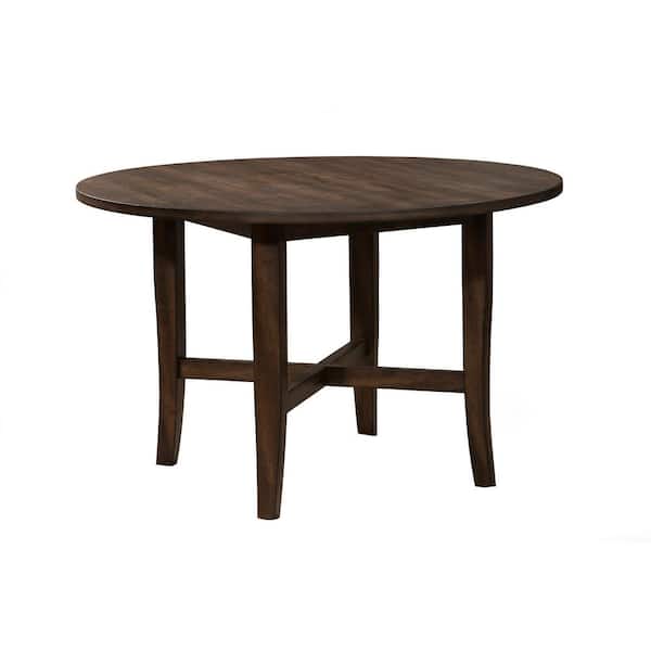 Arendal Burnished Dark Oak Wood 47 in. W 4 Legs Dining Table Seats 6