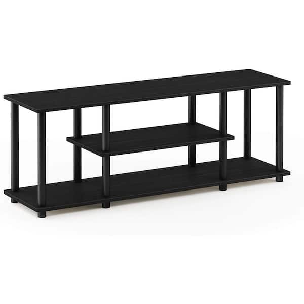 Walnut and Black TV Stand Media Entertainment Center Fits TV's up to 75 in.