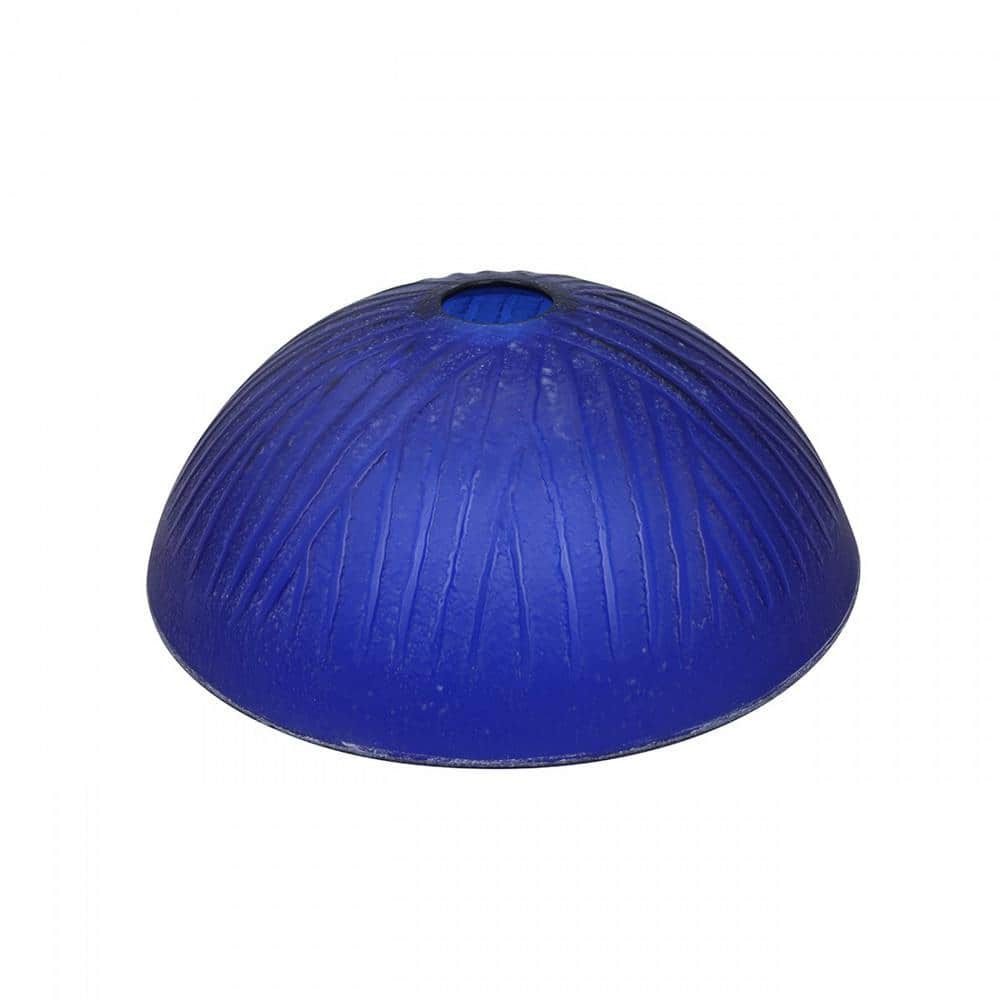 Royal Blue Tempered Glass Round Vessel Sink with Chrome Drain
