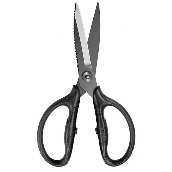 8.4 in. Japanese Black Stainless Steel Heavy Duty Kitchen Shears, All Purpose Detachable Shears, Dishwasher Safe