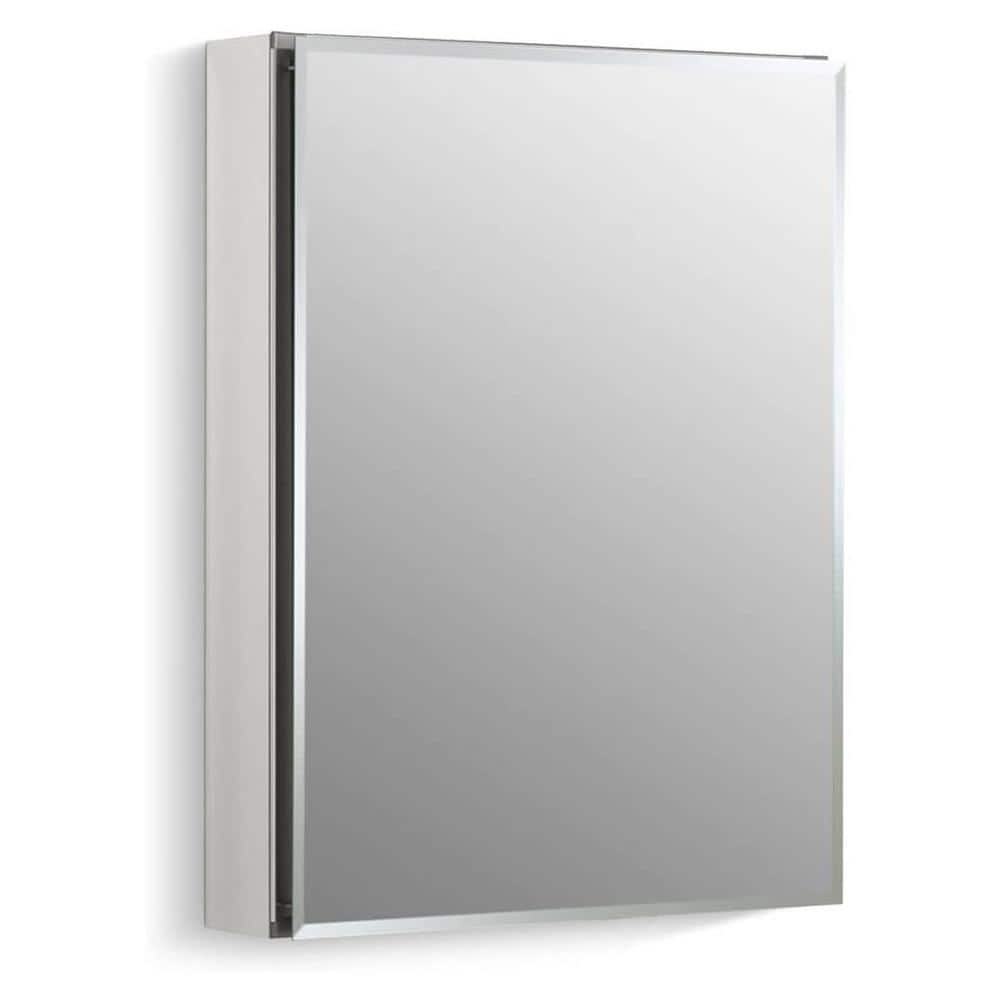 20 in. W x 26 in. H Silver Recessed/Surface Mount Bathroom Medicine Cabinet with Mirror