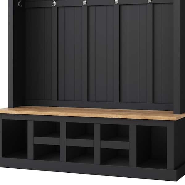 Harper & Bright Designs Black 78.8 in. H Modern Hall Tree with
