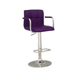 37.75 in. Purple Corfu Contemporary Bar Stool with Arm