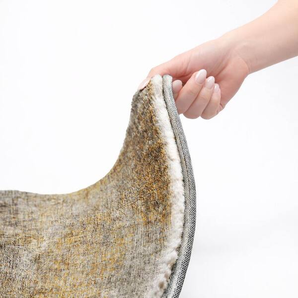 Dream Shag Premium Machine Washable Abstract ADS593 Gray 2 ft. x 3 ft. Accent Rug