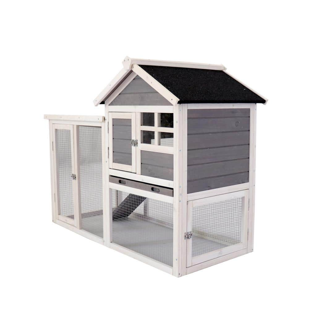 maocao hoom 48 in. W Deluxe Wooden Chicken Coop Hen House Rabbit Wood ...