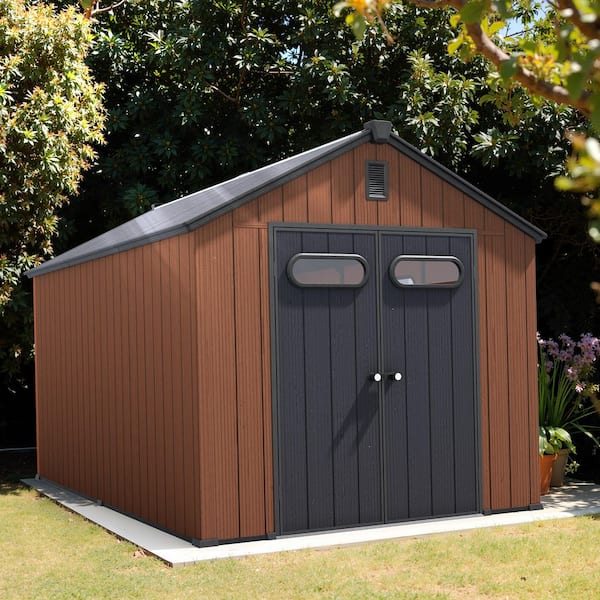 Pellebant 8 ft. x 12 ft. Resin Plastic Outdoor Garden Storage Shed
