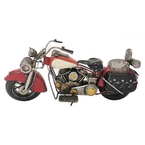 Red 16.25 x 5.5 x 7.5 in. Motorcycle Metal Model