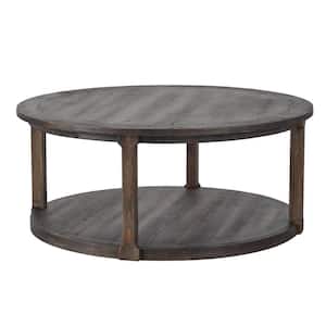 Grady 39.5 in. Brown Round Wood Coffee Table