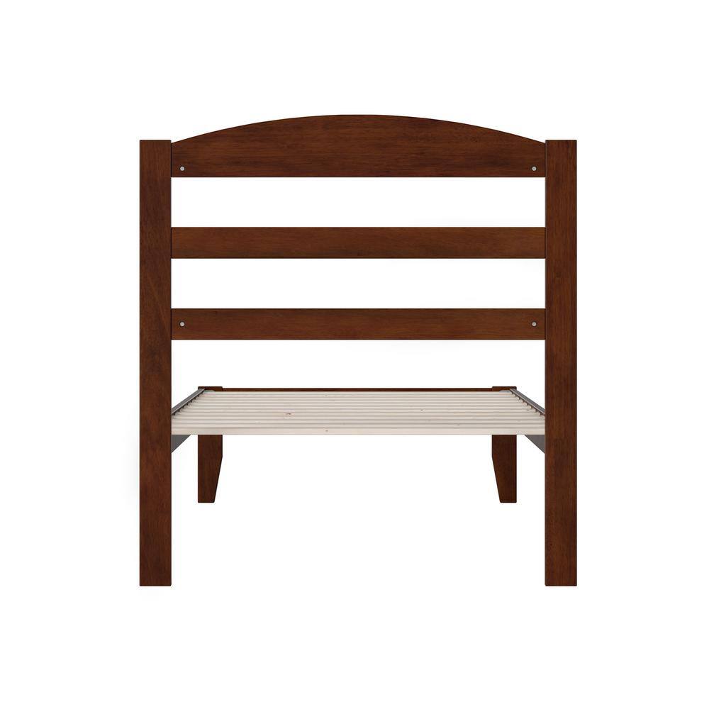 Mission-Style Twin Platform Bed with Walnut Finish
