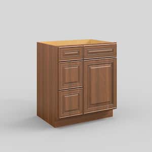 30 in. W x 21 in. D x 34.5 in. H in Cameo Scotch Plywood Ready to Assemble Floor Vanity Sink Base Kitchen Cabinet