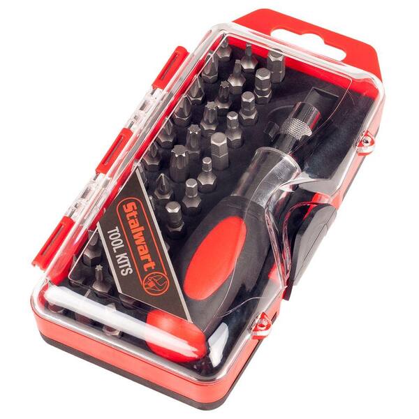 Stalwart Stubby Ratchet and Screwdriver Bit Set (37-Piece)