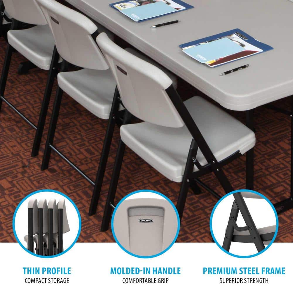 Putty Polyethylene and Steel Indoor/Outdoor Folding Chair Set