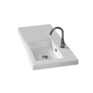 Condal Wall Mounted Ceramic Bathroom Sink in White