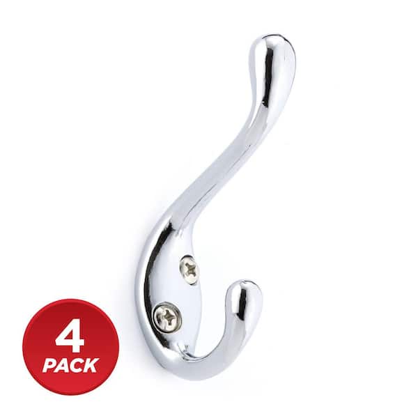3-3/8 in. (85 mm) Chrome Utility Wall Mount Hook (4-Pack)