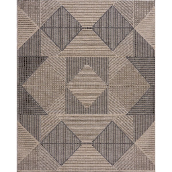 Bailey Black 5 ft. x 7 ft. Transitional Geometric Flat Weave Polypropylene Rectangle Indoor/Outdoor Area Rug
