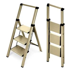 3 Step Ladder, Folding Step Stool With Wider Pedal, Anti-Slip Feet & Non Slip Stripes, Aluminum - View #8