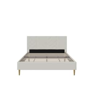 DHP Suzie Tufted Upholstered Bed, Queen, Gray Linen