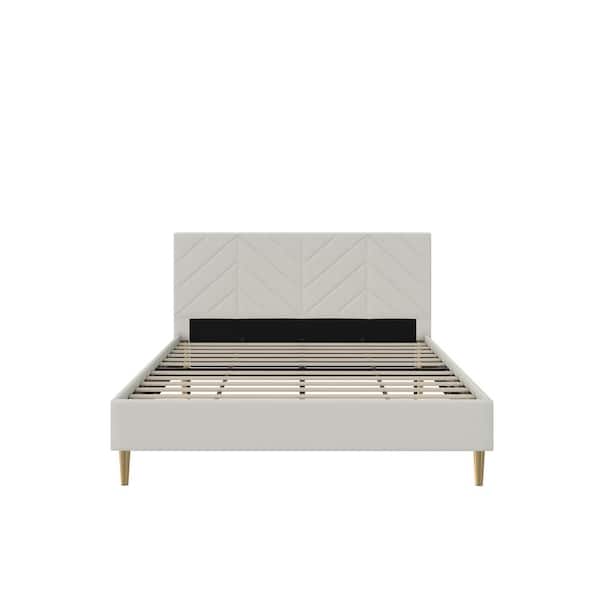 DHP DHP Suzie Tufted Upholstered Bed, Queen, Gray Linen