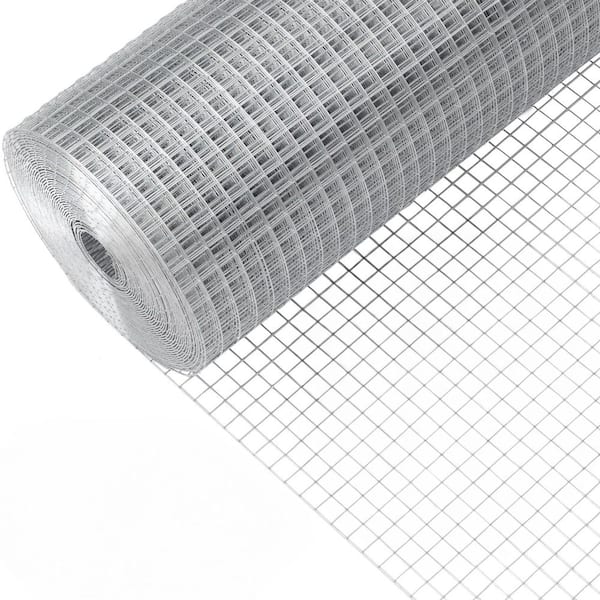 WRIGHTMASTER 24 in. x 100 ft. 19-Gauge Reinforced Hot-Dip Galvanized Wire Mesh for Garden Fencing & Pet Enclosures Precision Welding