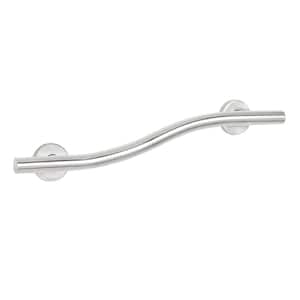 24 in. Lifestyle and Wellness Designer Wave Wall Mount Bathroom Shower Grab Bar, 1-1/4 in. Dia in Polished