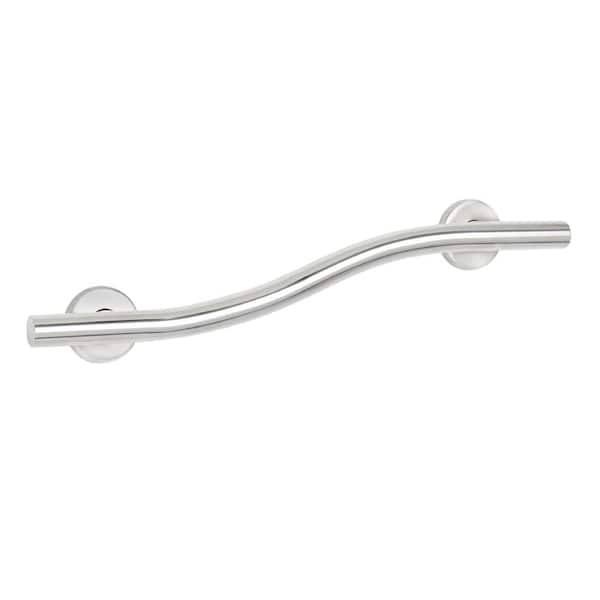 SEACHROME 24 in. Lifestyle and Wellness Designer Wave Wall Mount Bathroom Shower Grab Bar, 1-1/4 in. Dia in Polished