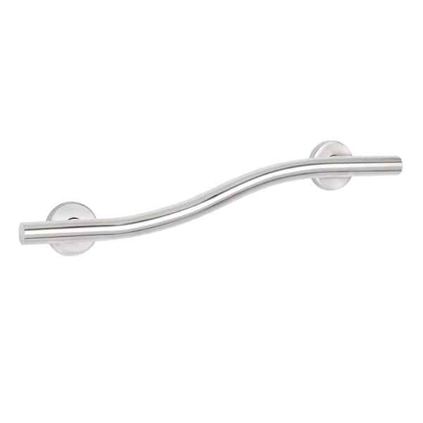 24 in. Lifestyle and Wellness Designer Wave Wall Mount Bathroom Shower Grab Bar, 1-1/4 in. Dia in Satin