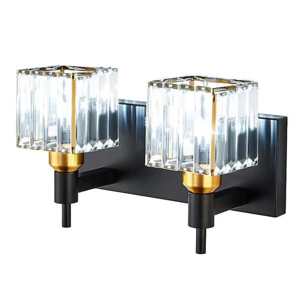 TaoTronics Black Gold Crystal 3-Light Vanity Lighting, Bathroom Vanity