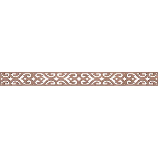 Ekena Millwork Keene Fretwork 0.375 in. D x 46.375 in. W x 4 in. L Walnut Wood Panel Moulding