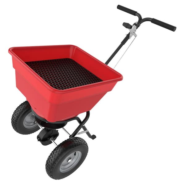 100 lb. Heavy Duty Broadcast Spreader for Lawn, Grass Seed, Fertilizer, Salt & Ice Melt-Wide Coverage