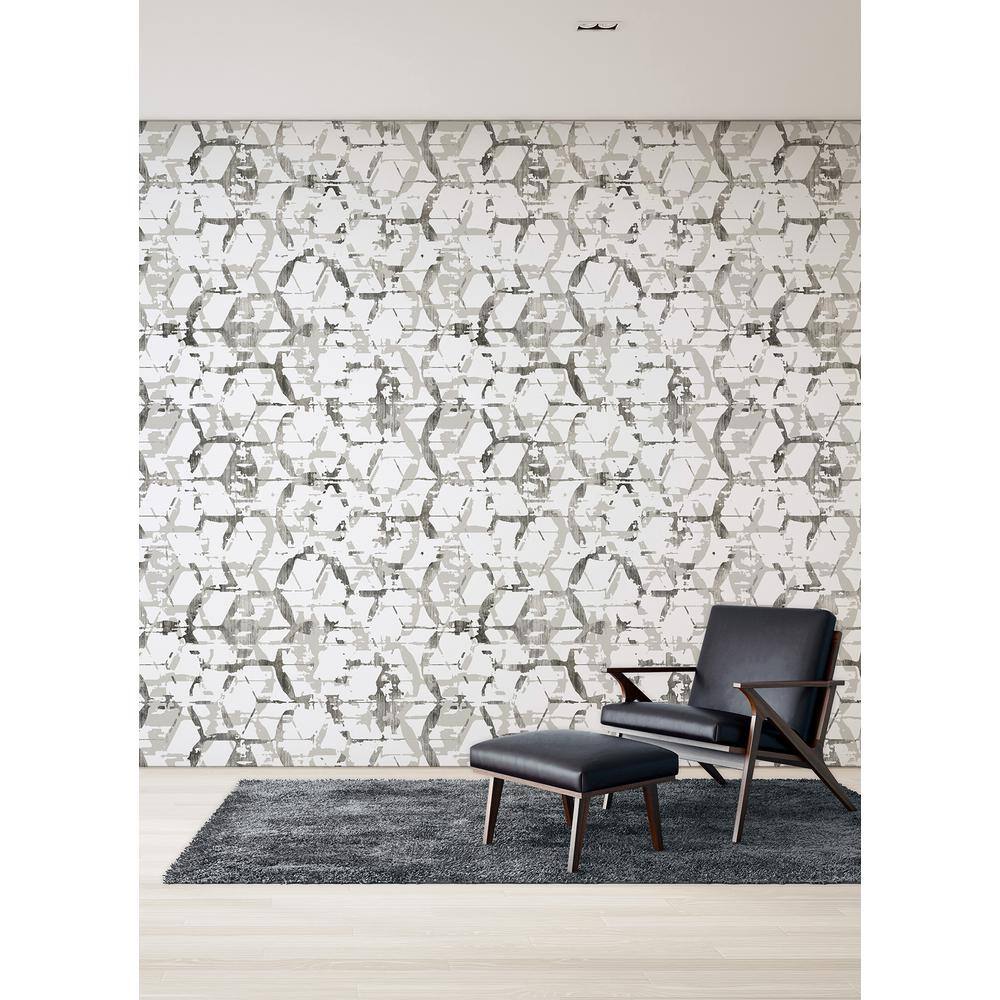 Grey Geometric Non-Pasted Washable Wall Mural