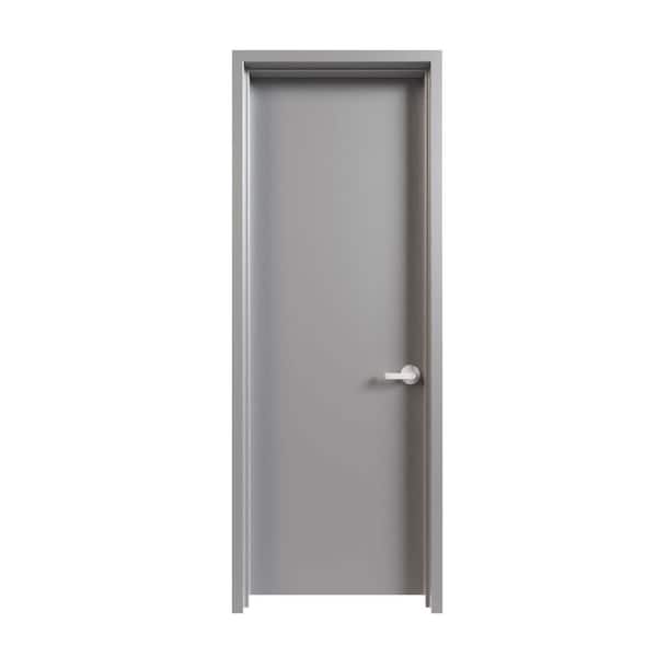 FORTIS DOORS 36 in. x 96 in. Left-Handed Gray Primed Steel Commercial Door Kit with Cylindrical Lock and 180 Minute Fire Rating