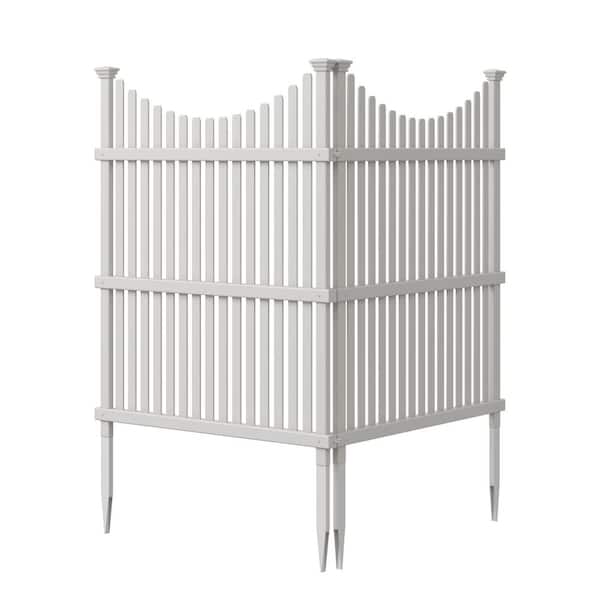 4 ft. H x 3 ft. W White Vinyl Huntersville Privacy Screen (2-Pack)