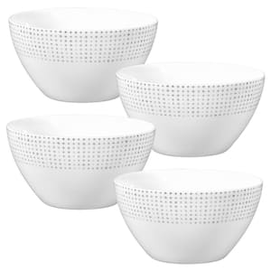 Grey Hammock 5.75 in., 20 fl. oz. (Grey) Porcelain All-Purpose Bowls, (Set of 4)