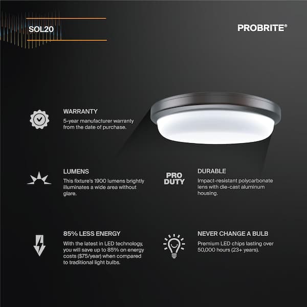 PROBRITE 150-Watt Equivalent Integrated Outdoor LED Security Light