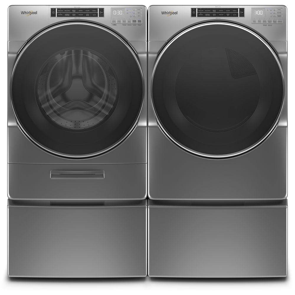 Whirlpool 7.4 Cu Ft Chrome Shadow Stackable Electric Dryer with Steam