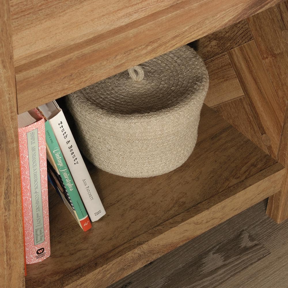 Sindoori Mango Engineered Wood Nightstand with Herringbone Pattern